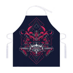 Geometric Samurai Mask Print Adjustable Apron