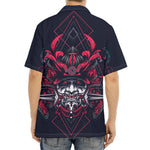 Geometric Samurai Mask Print Aloha Shirt