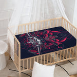Geometric Samurai Mask Print Baby Crib Sheet