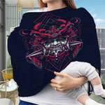 Geometric Samurai Mask Print Baby Seat Cover