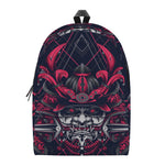 Geometric Samurai Mask Print Backpack