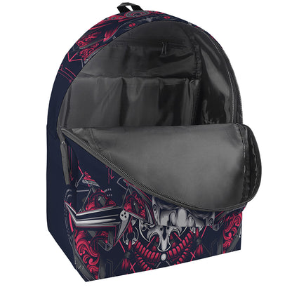 Geometric Samurai Mask Print Backpack