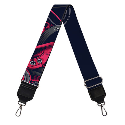 Geometric Samurai Mask Print Bag Strap
