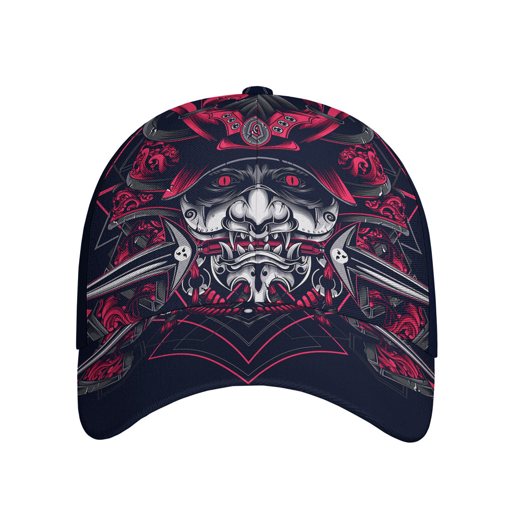 Geometric Samurai Mask Print Baseball Cap