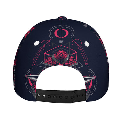 Geometric Samurai Mask Print Baseball Cap