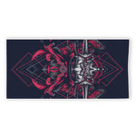 Geometric Samurai Mask Print Beach Towel