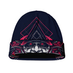 Geometric Samurai Mask Print Beanie