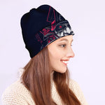 Geometric Samurai Mask Print Beanie