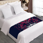 Geometric Samurai Mask Print Bed Runner
