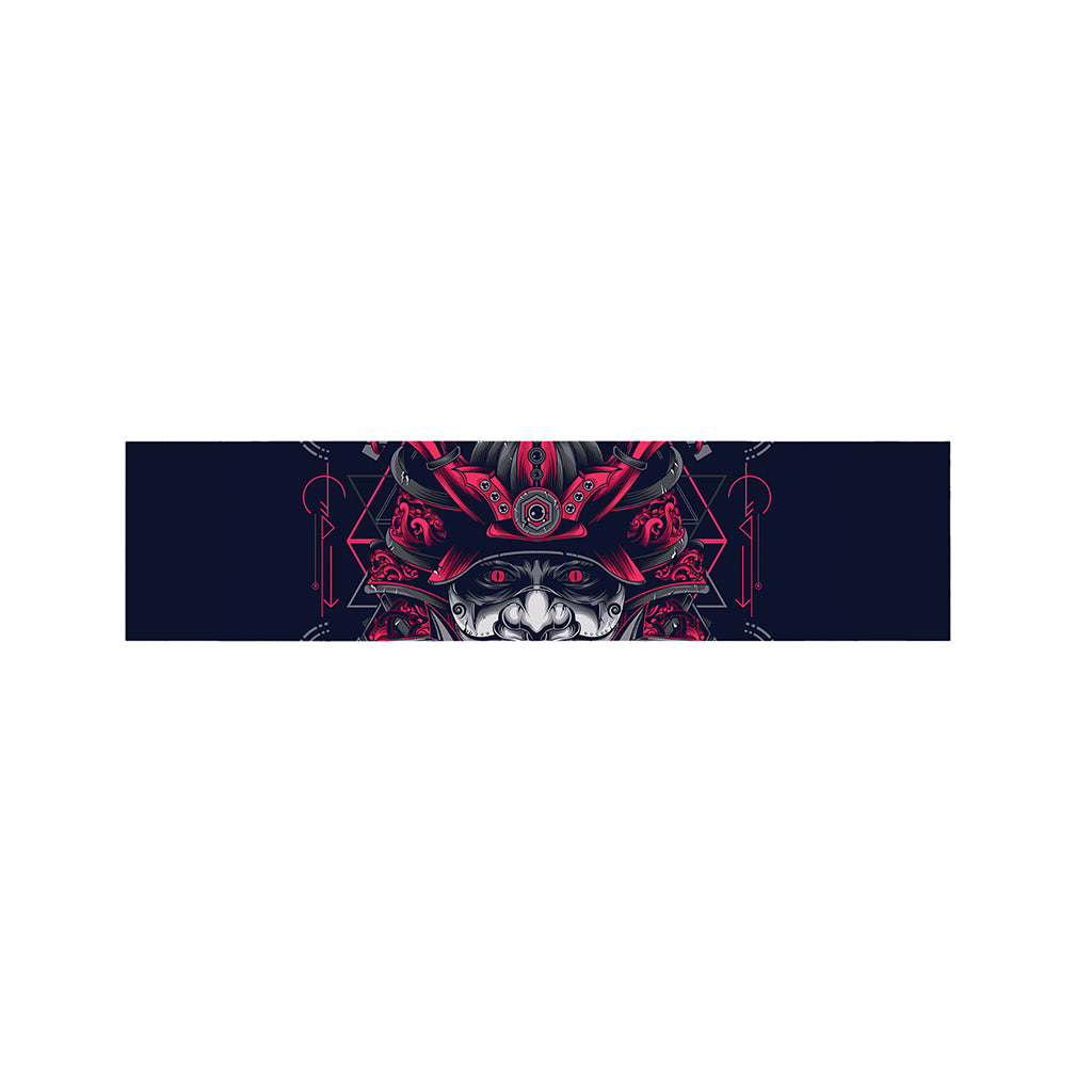 Geometric Samurai Mask Print Bed Runner