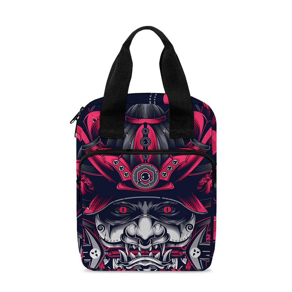 Geometric Samurai Mask Print Bible Tote Bag