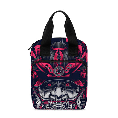 Geometric Samurai Mask Print Bible Tote Bag