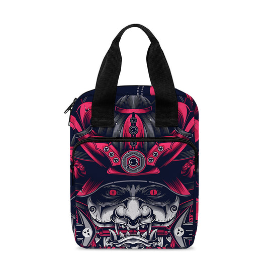 Geometric Samurai Mask Print Bible Tote Bag