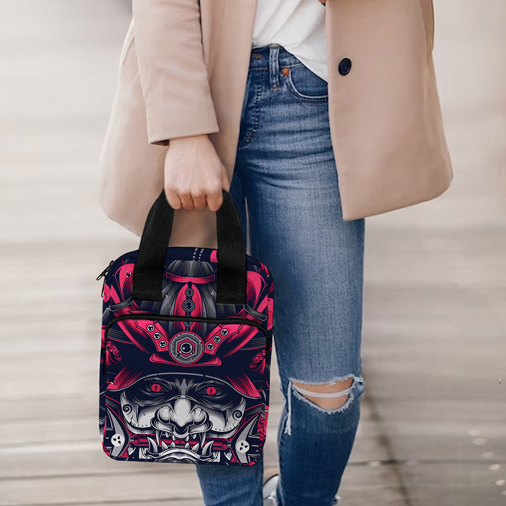 Geometric Samurai Mask Print Bible Tote Bag