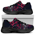 Geometric Samurai Mask Print Black Chunky Shoes