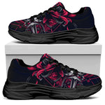 Geometric Samurai Mask Print Black Chunky Shoes