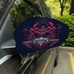 Geometric Samurai Mask Print Car Side Mirror Covers