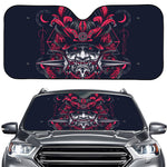 Geometric Samurai Mask Print Car Windshield Sun Shade