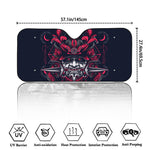 Geometric Samurai Mask Print Car Windshield Sun Shade