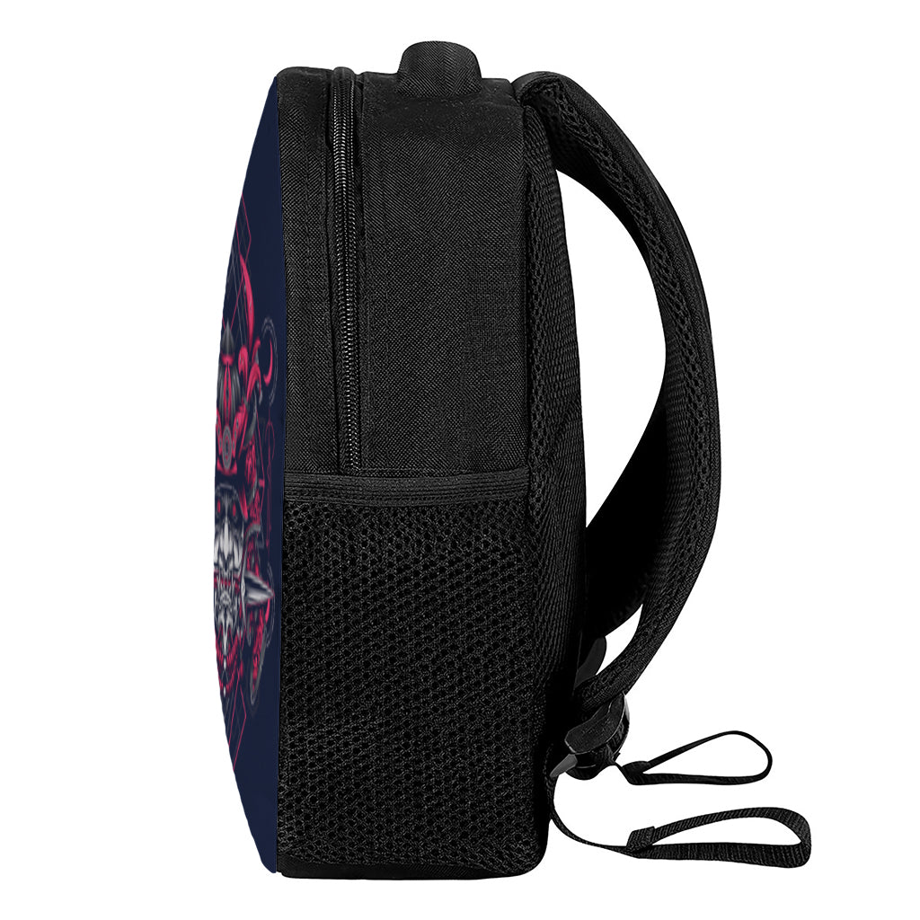 Geometric Samurai Mask Print Casual Backpack