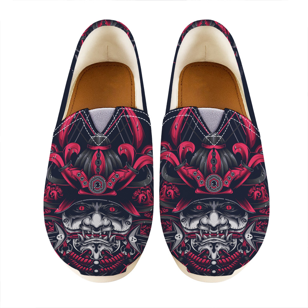Geometric Samurai Mask Print Casual Shoes