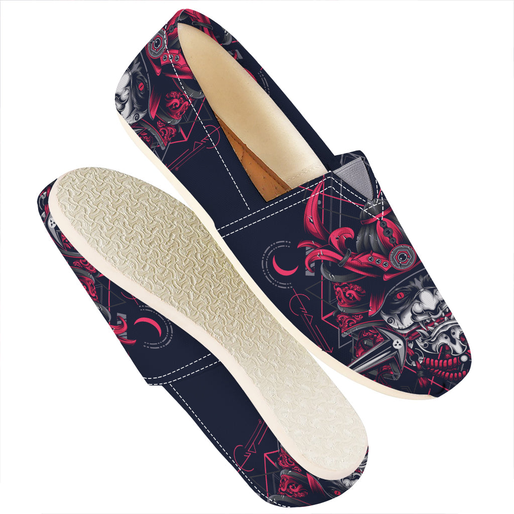 Geometric Samurai Mask Print Casual Shoes