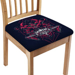 Geometric Samurai Mask Print Chair Cushion Cover