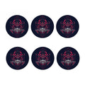 Geometric Samurai Mask Print Coaster Set