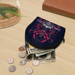 Geometric Samurai Mask Print Coin Purse