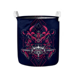 Geometric Samurai Mask Print Collapsible Laundry Basket