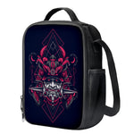 Geometric Samurai Mask Print Crossbody Lunch Bag