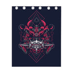 Geometric Samurai Mask Print Curtain