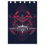 Geometric Samurai Mask Print Curtain