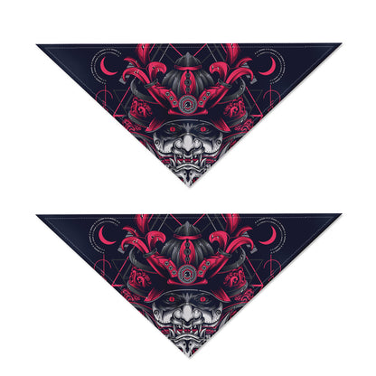 Geometric Samurai Mask Print Dog Bandana