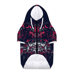 Geometric Samurai Mask Print Dog Zip Up Hoodie