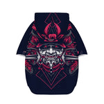 Geometric Samurai Mask Print Dog Zip Up Hoodie