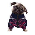 Geometric Samurai Mask Print Dog Zip Up Jacket