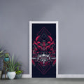 Geometric Samurai Mask Print Door Sticker