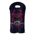Geometric Samurai Mask Print Double Neoprene Wine Tote