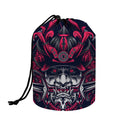 Geometric Samurai Mask Print Drawstring Makeup Bag