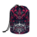 Geometric Samurai Mask Print Drawstring Makeup Bag