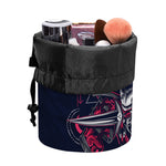 Geometric Samurai Mask Print Drawstring Makeup Bag