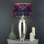 Geometric Samurai Mask Print Drum Lamp Shade