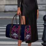 Geometric Samurai Mask Print Duffle Bag