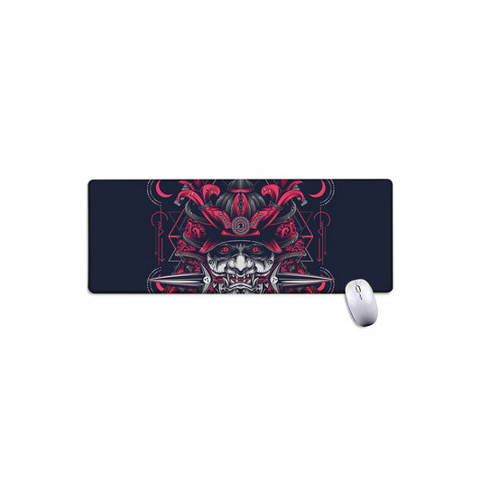 Geometric Samurai Mask Print Extended Mouse Pad