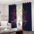 Geometric Samurai Mask Print Extra Wide Grommet Curtains