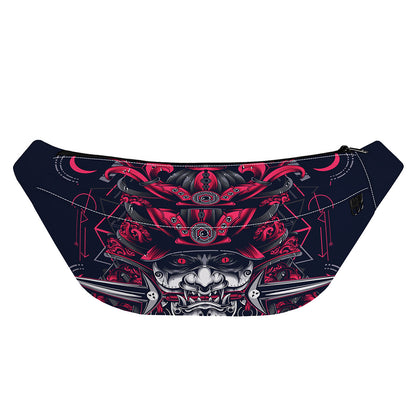 Geometric Samurai Mask Print Fanny Pack