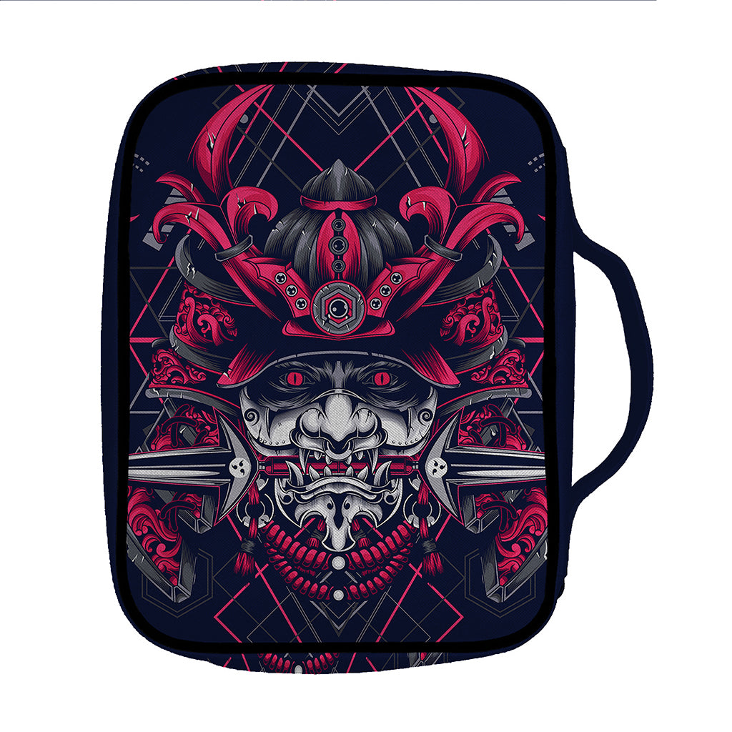 Geometric Samurai Mask Print Front Pocket Bible Bag