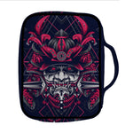 Geometric Samurai Mask Print Front Pocket Bible Bag