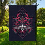 Geometric Samurai Mask Print Garden Flag